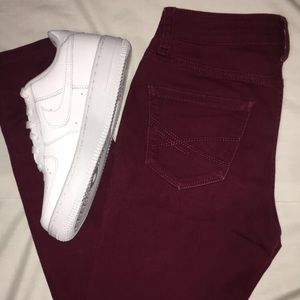Aeropostale maroon/burgundy high waisted jeggings